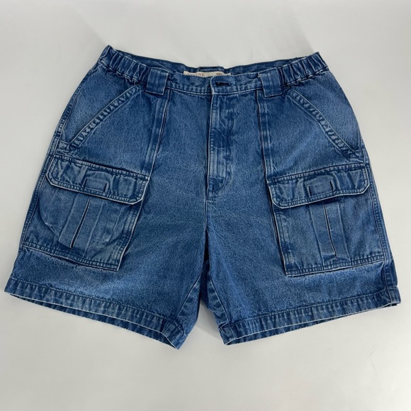 Savane Shorts Savane Denim Shorts Mens 33 Blue Cargo Utility